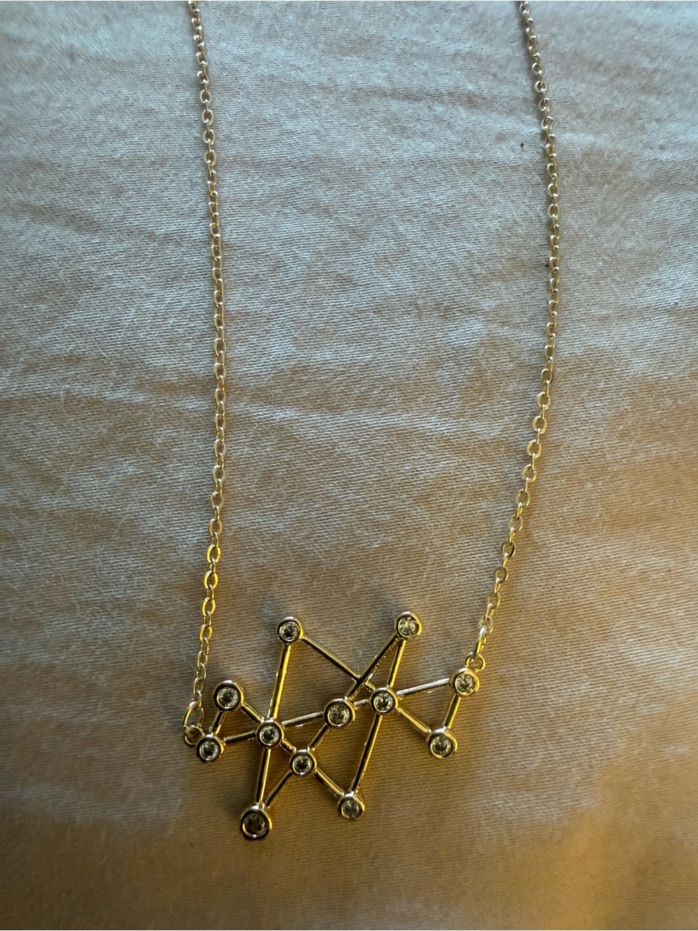 Gold Geometric Crystal Pendant Necklace - Women's Jewelry